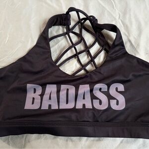 Constantly Varied Gear CVG Black Badass butterfly back Sports Bra size large